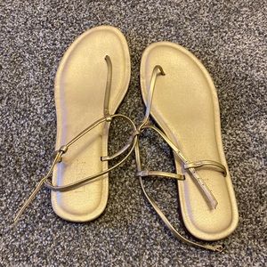 Never worn loft gold sandals size 10